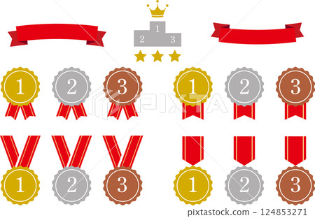 月桂花環和獎牌排名插圖圖示 1 124853271