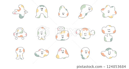 Cute cartoon doodle character. Funny cartoon character illustration. Vector design element for art, logo, social media, branding, print, sticker, poster, banner, ETC. 124853684