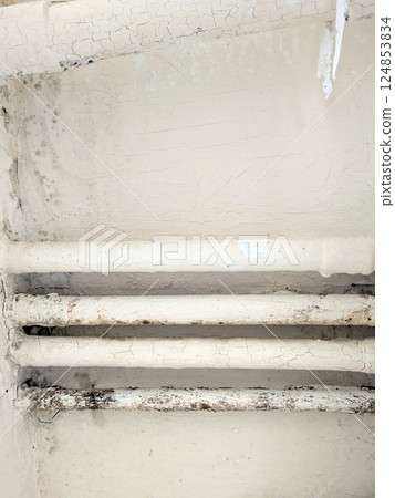 Old Copper Kitchen Bathroom Pipes in back condition house renovation DIY Project Old Copper Kitchen Bathroom Pipes in back condition house renovation DIY Project 124853834