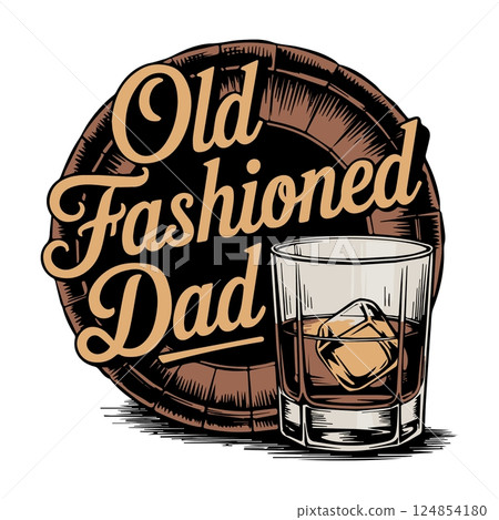 Old Fashioned Dad Vector Art - Vintage Father EPS Design 124854180