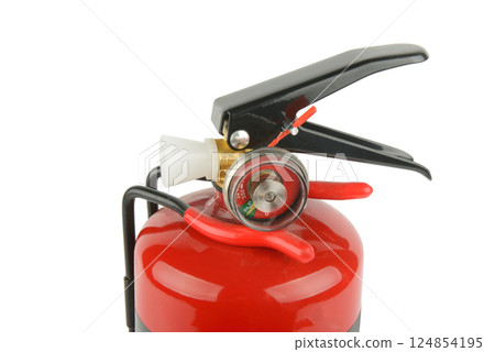 Household fire extinguisher isolated on white. 124854195