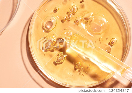 Retinol serum gel in petri dish Retinol serum gel in petri dish 124854847