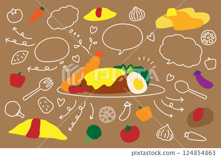 Cute food speech bubble arrow set Cute food speech bubble arrow set 124854863