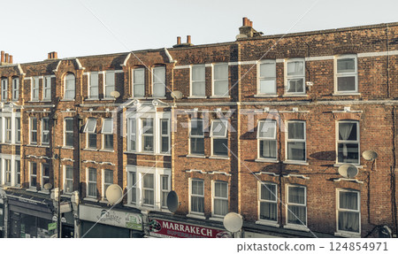 Exterior architecture of Apartment buildings in london. Exterior architecture of Apartment buildings in london. 124854971
