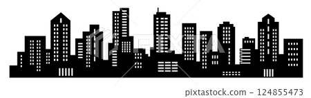 Urban abstract background. Laser cut silhouette 124855473