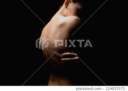 beautiful back of female body. Naked part of Woman beautiful back of female body. Naked part of Woman 124855572