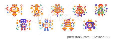 Colorful Robot and Cyborg with Limb Vector Set Colorful Robot and Cyborg with Limb Vector Set 124855929