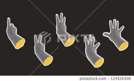 halftone hand arm gesture trendy retro element collage isolated collection. hands finger monochrome grunge vintage art set banner poster dot. concept design hold background illustration. halftone hand arm gesture trendy retro element collage isolated collection. hands finger monochrome grunge vintage art set banner poster dot. concept design hold background illustration. 124856306