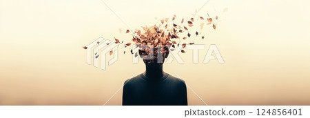 Surreal image of a person with head exploding...-插圖素材 [124856401] - PIXTA圖庫