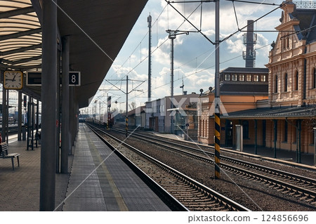Train station platform of a European town Train station platform of a European town 124856696