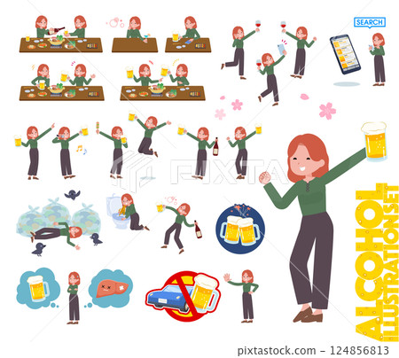 一群紅頭髮的女人在喝酒聚會上 一群紅頭髮的女人在喝酒聚會上 124856813