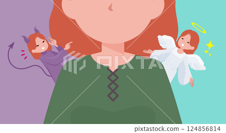 天使與魔鬼衝突中的紅髮女子組 124856814