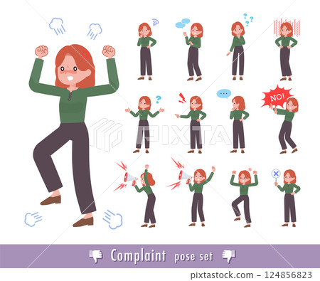 一群紅頭髮的女人表達不滿 124856823