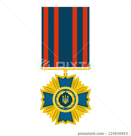 gold medal cross with arrows ukraine trident new 124856953