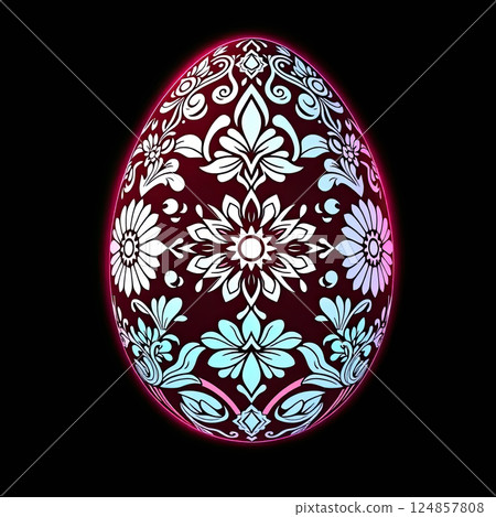 A beautifully detailed ornamental Easter egg design perfect for creative coloring. 124857808