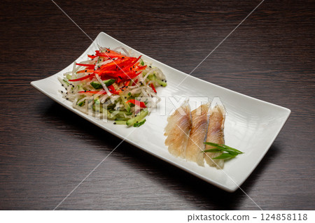 Salted Fish with Vegetables Japanese Style Salted Fish with Vegetables Japanese Style 124858118