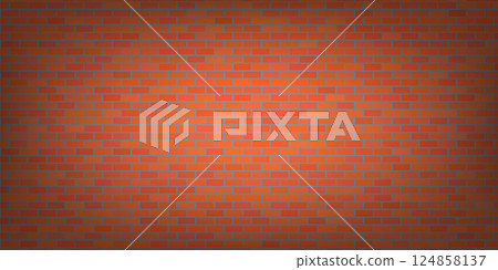 Vector Brick Wall Background. Abstract Red Brick Pattern 124858137