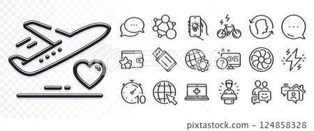 Face id, Brand ambassador and E-bike line icons for web app. Glare of light effect. Message icon. Pack of Online quiz, Electric app, Communication pictogram icons. Vector Face id, Brand ambassador and E-bike line icons for web app. Glare of light effect. Message icon. Pack of Online quiz, Electric app, Communication pictogram icons. Vector 124858328