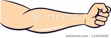 Flexible Muscular Arm Fist Strong Power Flexible Muscular Arm Fist Strong Power 124858408