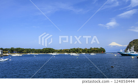 Suruga Bay and Mt. Fuji as seen from Toda Port Suruga Bay and Mt. Fuji as seen from Toda Port 124858444
