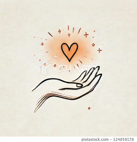 安全形象：心在手心 124859178