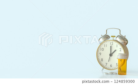 The Drug and clock for medical concept 3d Rendering. 124859300