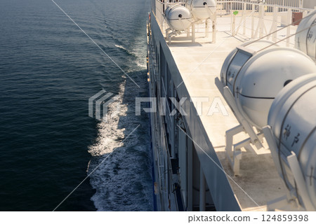 Ferry boat side and life raft capsule-2 Ferry boat side and life raft capsule-2 124859398
