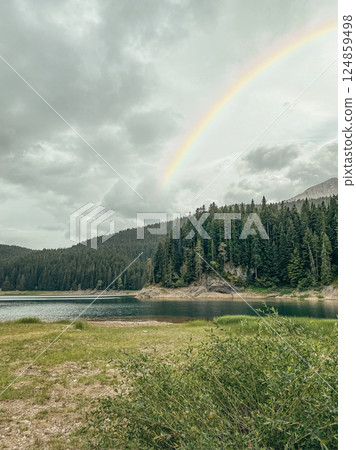 Durmitor national park, rainbow and Black Lake 124859498