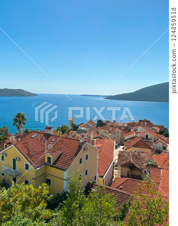 Tile roofs of Herceg Novi and the bay of Kotor Tile roofs of Herceg Novi and the bay of Kotor 124859518