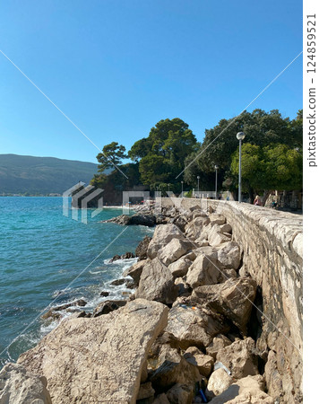 Embankment of mediterranean resort town Herceg Novi Embankment of mediterranean resort town Herceg Novi 124859521
