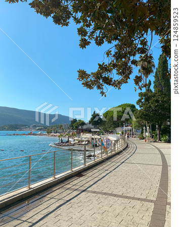 Embankment of mediterranean resort town Herceg Novi Embankment of mediterranean resort town Herceg Novi 124859523