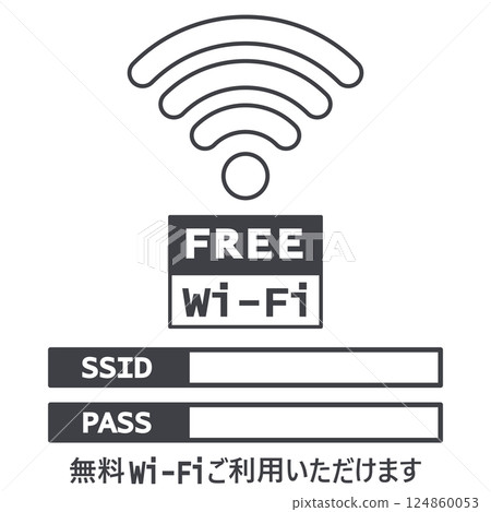 Illustration material bulletin board: Free Wi-Fi, network, internet, computer, mobile phone Illustration material bulletin board: Free Wi-Fi, network, internet, computer, mobile phone 124860053