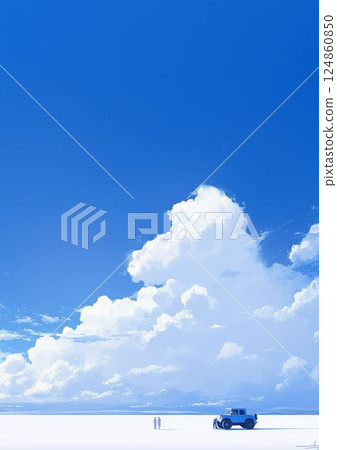 夏天的藍天白雲 124860850