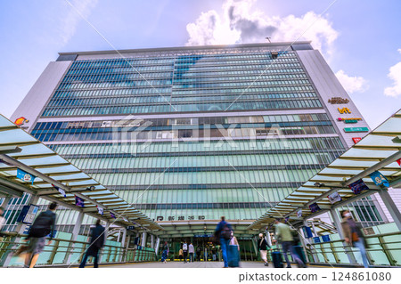 Yokohama cityscape in Japan in April 2017. View of Shin-Yokohama Station and other areas. Towards a new era... = 8th Yokohama cityscape in Japan in April 2017. View of Shin-Yokohama Station and other areas. Towards a new era... = 8th 124861080