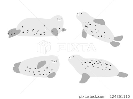 Vector illustration of spotted seal. Vector illustration of spotted seal. 124861110