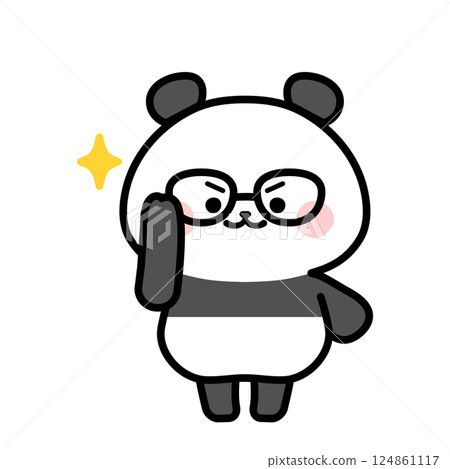熊貓舉起酒杯的插圖 熊貓舉起酒杯的插圖 124861117