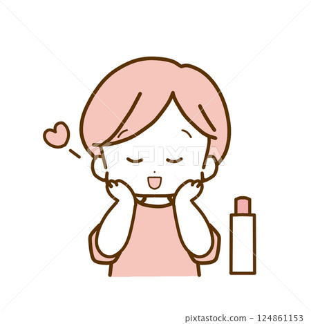 Woman doing skin care [lotion] 124861153
