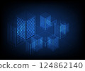 Abstract background with geometric cityscape 124862140