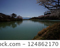 Cherry blossoms at Yagiha Lake Park 124862170