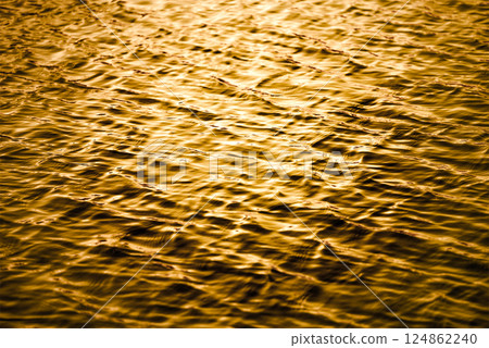 Wave patterns on the water surface at dusk | A golden moment in your heart Wave patterns on the water surface at dusk | A golden moment in your heart 124862240