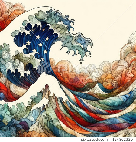 Global ocean big Waves from US with Generative AI. 124862320