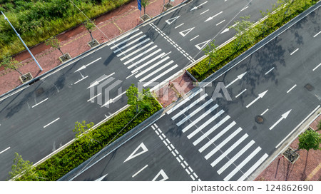 Aerial view of urbanization new driving road in China 124862690