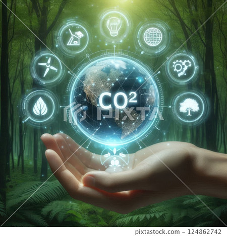 Carbon Footprint and Green Energy Concept for Sustainable Future with Digital Earth with Generative AI. 124862742
