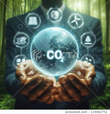 Carbon Footprint and Green Energy Concept for Sustainable Future with Digital Earth with Generative AI. 124862752