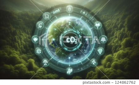 Carbon Footprint and Green Energy Concept for Sustainable Future with Digital Earth with Generative AI. 124862762