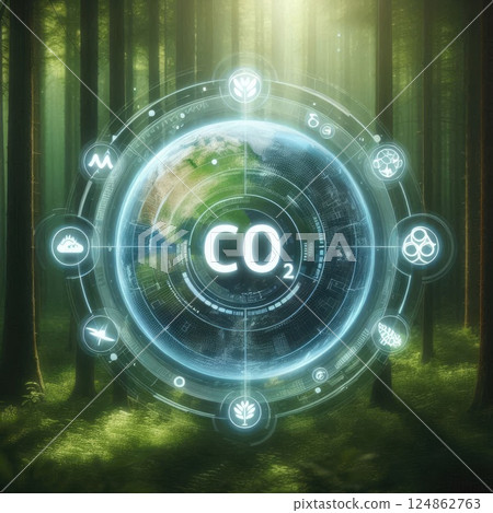 Carbon Footprint and Green Energy Concept for Sustainable Future with Digital Earth with Generative AI. 124862763