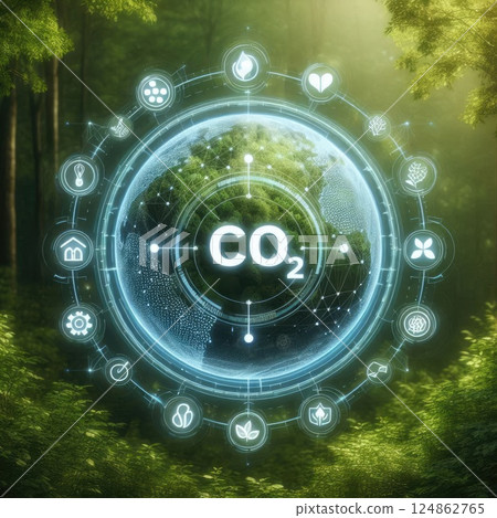 Carbon Footprint and Green Energy Concept for Sustainable Future with Digital Earth with Generative AI. 124862765