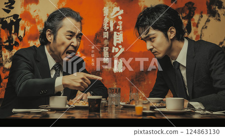 一位商人在酒吧被老闆訓斥 一位商人在酒吧被老闆訓斥 124863130