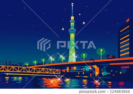 Sumida River and Skytree 124863608