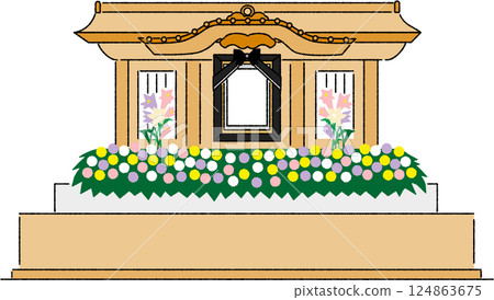 葬禮祭壇插圖 124863675